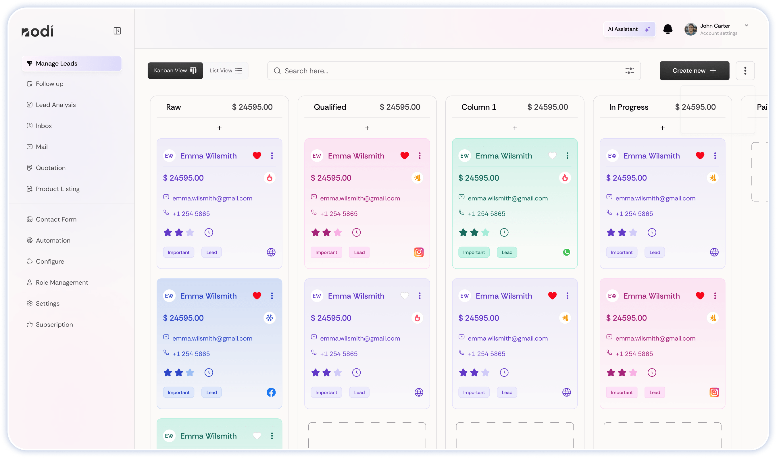 Nodi dashboard preview